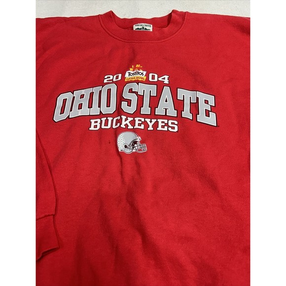 Vtg Y2K Ohio State Buckeyes 2004 Tostitos Fiesta Bowl Red Sweatshirt Size Large - Picture 2 of 10